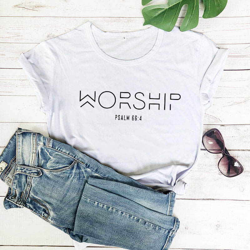 'Worship' Psalm 66:4 Women's Tee