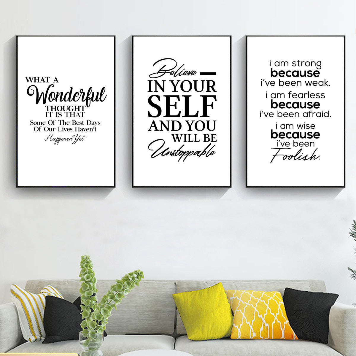 Motivational Phrases Wall-Art Canvas