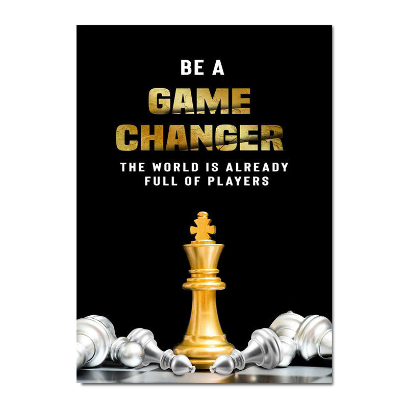 Life Is Like A Chess Game Motivational Poster Canvas