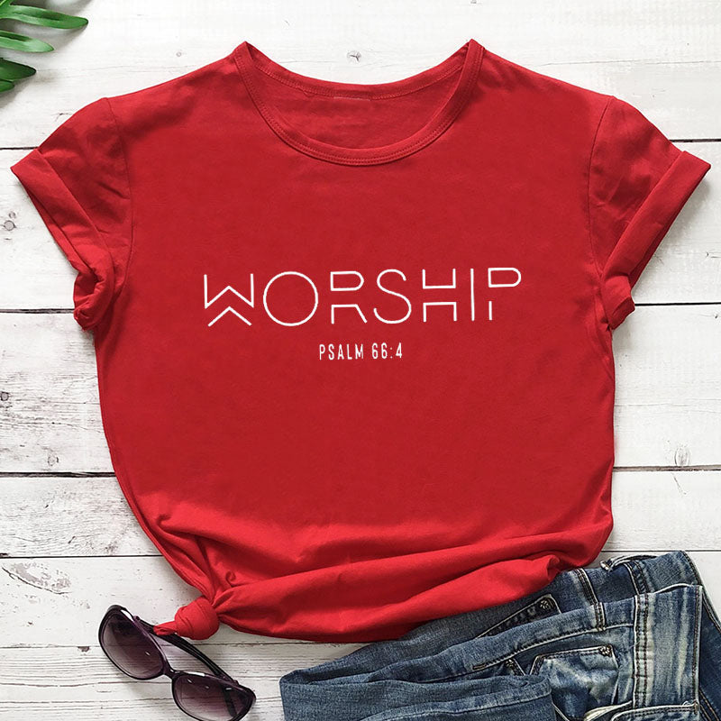 'Worship' Psalm 66:4 Women's Tee