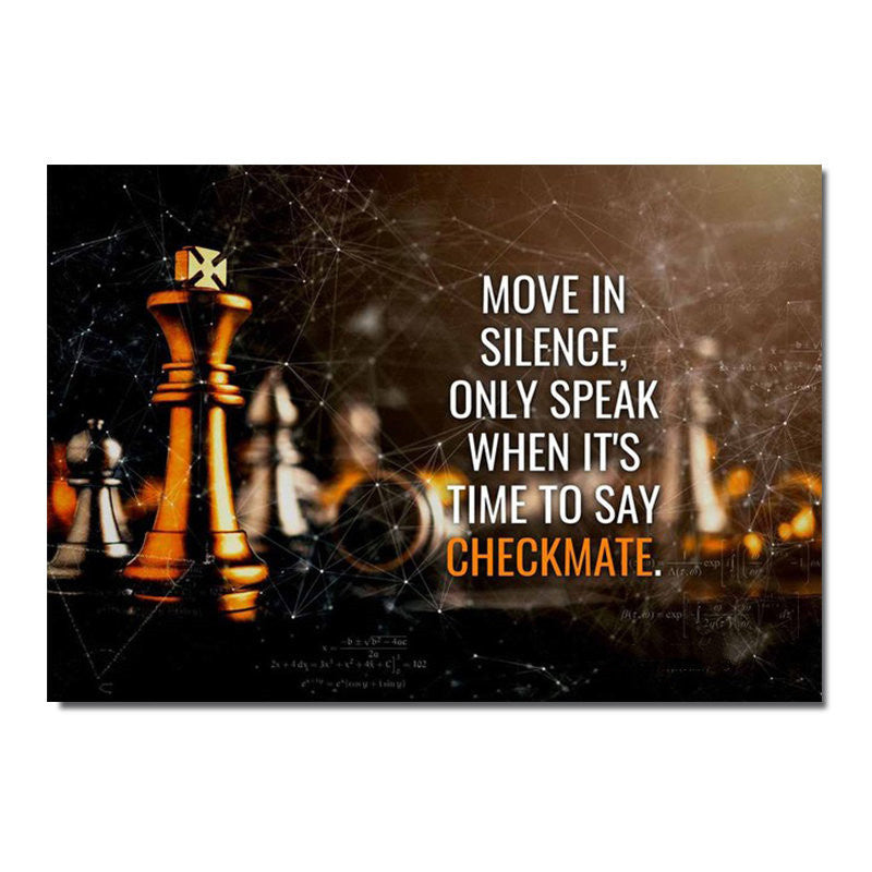 Life Is Like A Chess Game Motivational Poster Canvas