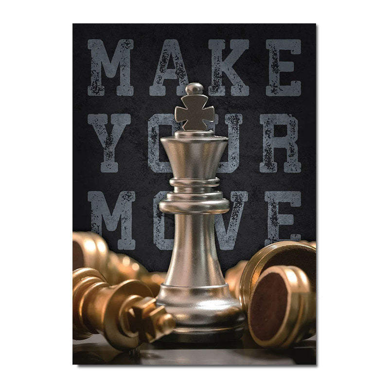 Life Is Like A Chess Game Motivational Poster Canvas