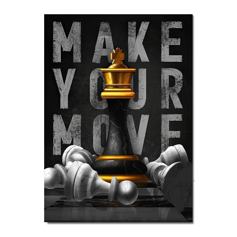 Life Is Like A Chess Game Motivational Poster Canvas