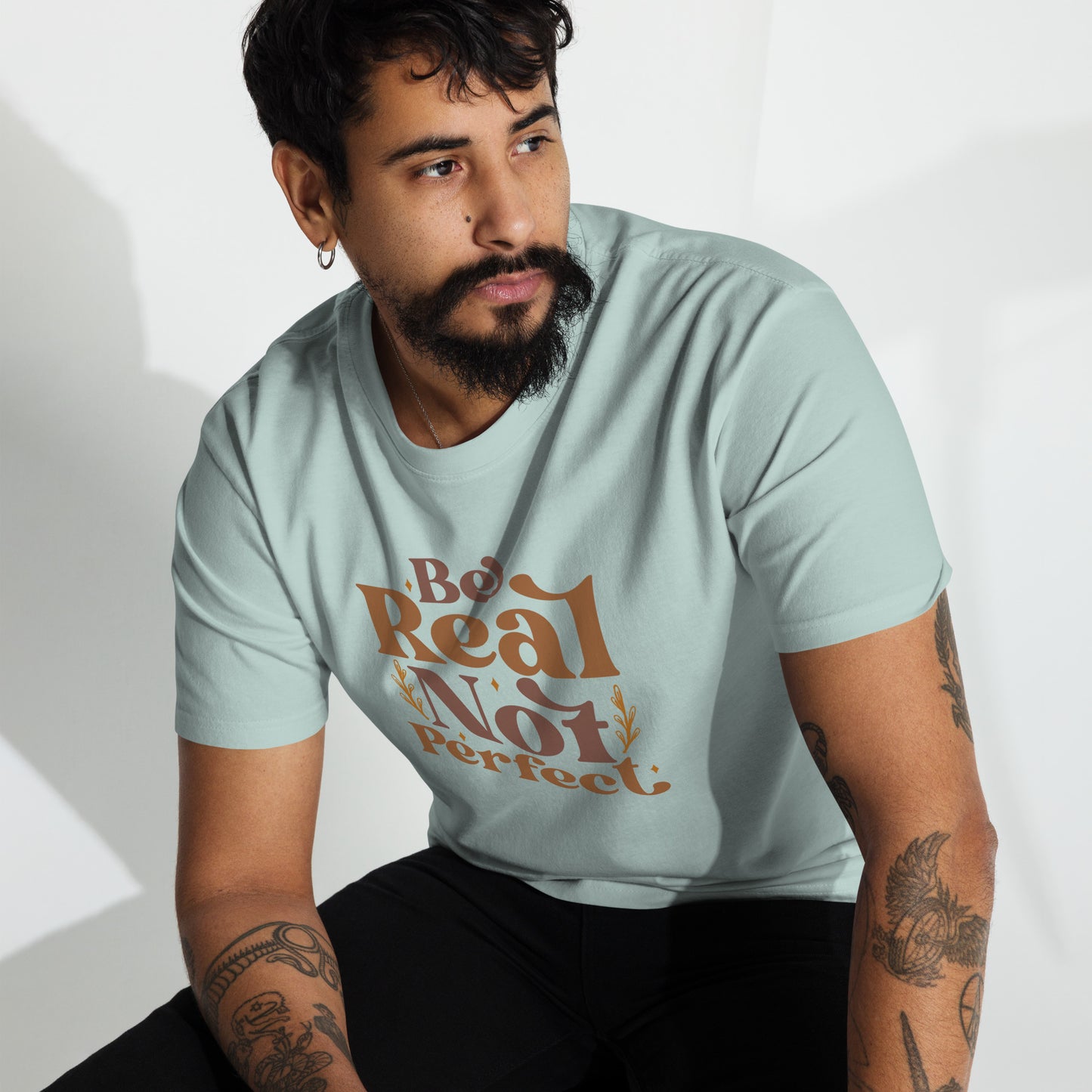 Be Real Not Perfect Men’s Premium Heavyweight Tee