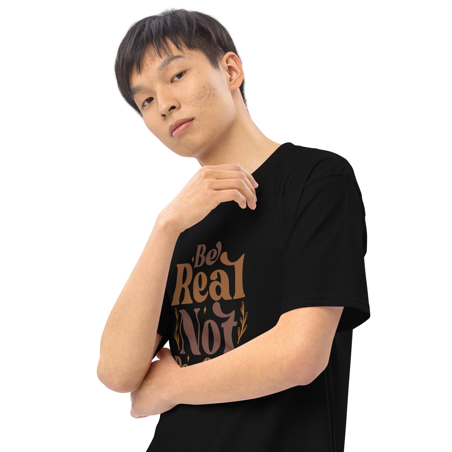 Be Real Not Perfect Men’s Premium Heavyweight Tee