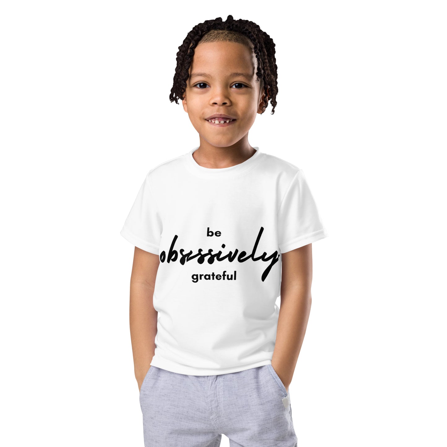 Be Obsessively Grateful Kids crew neck t-shirt