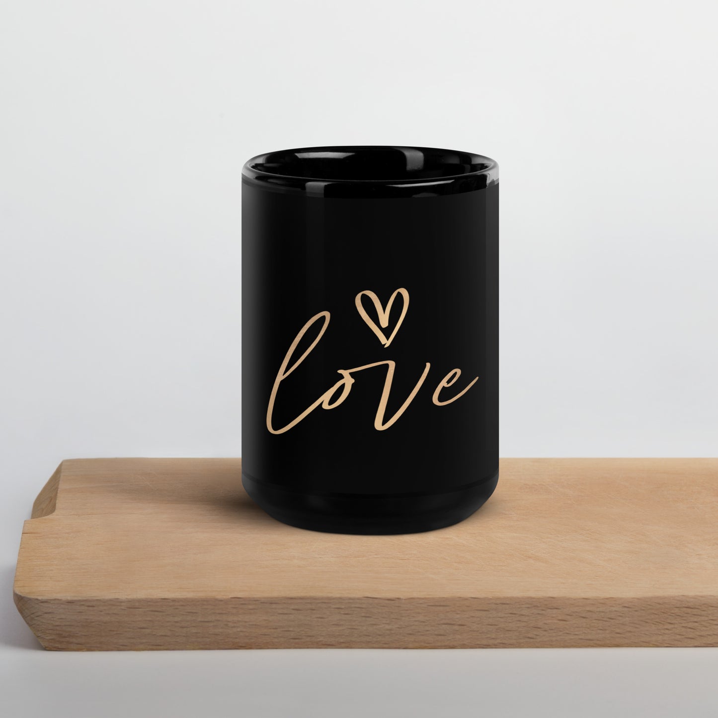 Love Black Glossy Mug