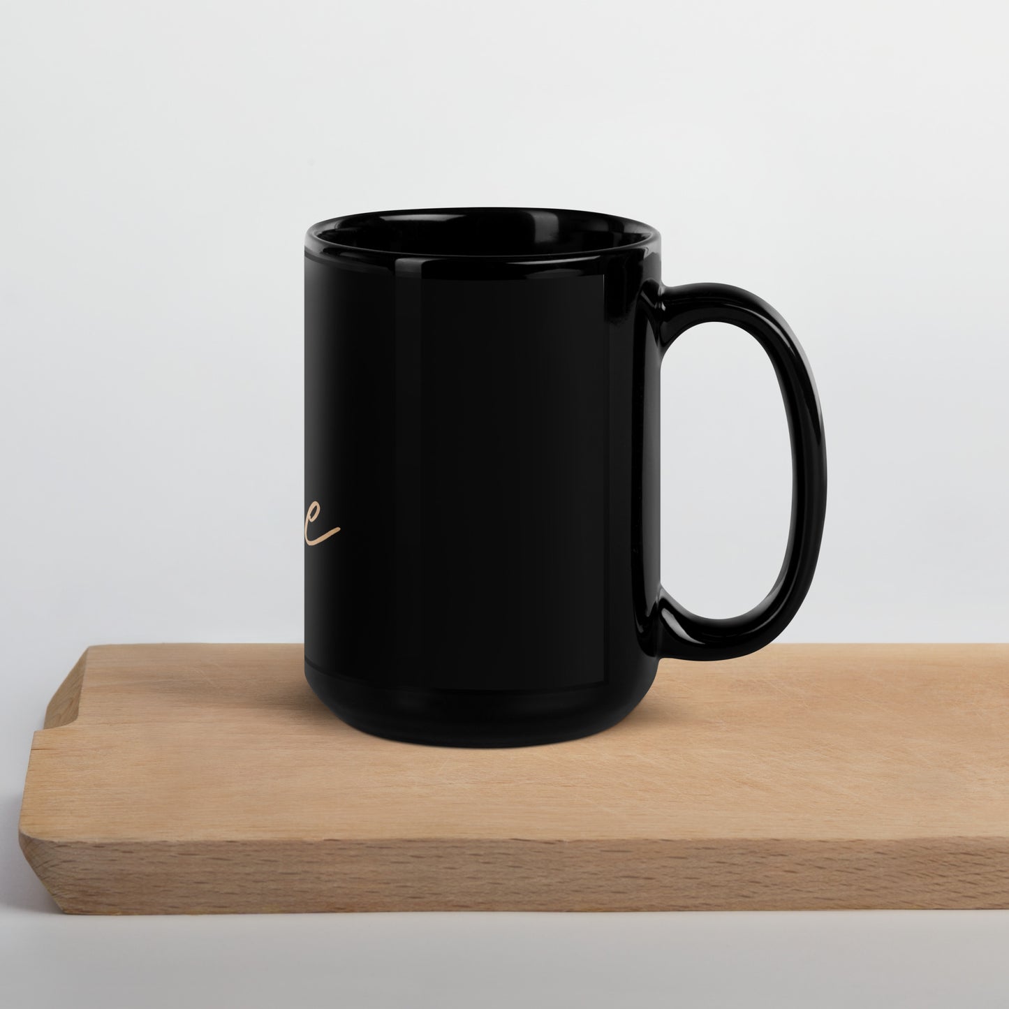 Love Black Glossy Mug