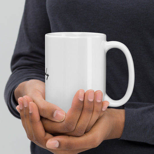 Be Obsessively Grateful White glossy mug